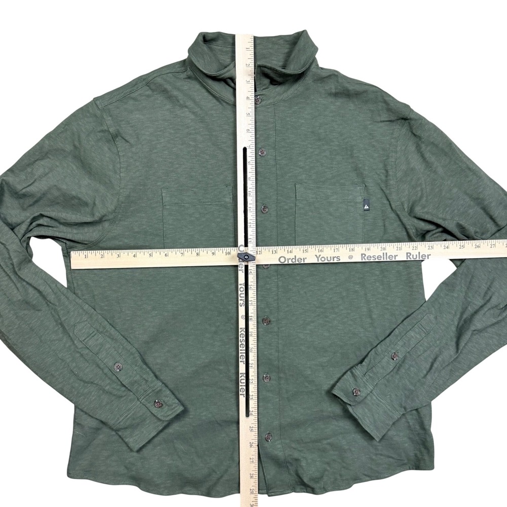NWOT American Giant Men's Premium Slub Button Up Shirt Long Sleeve XL Green - Picture 4 of 7
